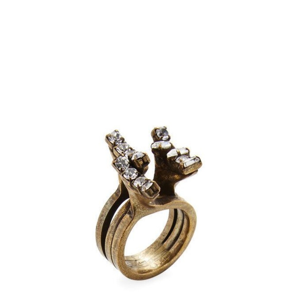 DANNIJO SPIKE Statement  peach clear Brass Sz 6.5 NWOT $210